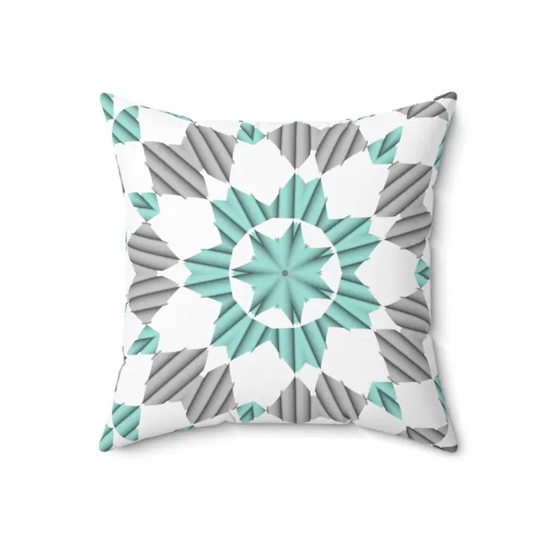 Teal Abstract Bliss: Spun Polyester Pillow Perfection - Home Decor