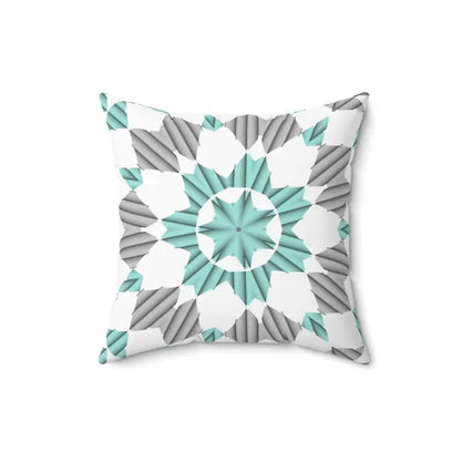 Teal Abstract Bliss: Spun Polyester Pillow Perfection - Home Decor