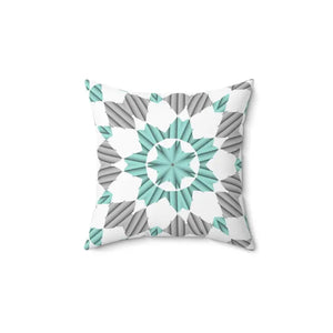 Teal Abstract Pattern Polyester Square Pillow Bold Decor Dipaliz - 14’’ × - Throw Pillows