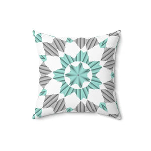 Teal Abstract Pattern Polyester Square Pillow Bold Decor Dipaliz - 16’’ × - Throw Pillows