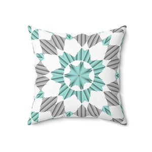 Teal Abstract Pattern Polyester Square Pillow Bold Decor Dipaliz - 18’’ × - Throw Pillows