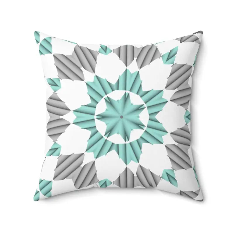 Teal Abstract Pattern Spun Polyester Square Pillow - 20’’ × Home Decor