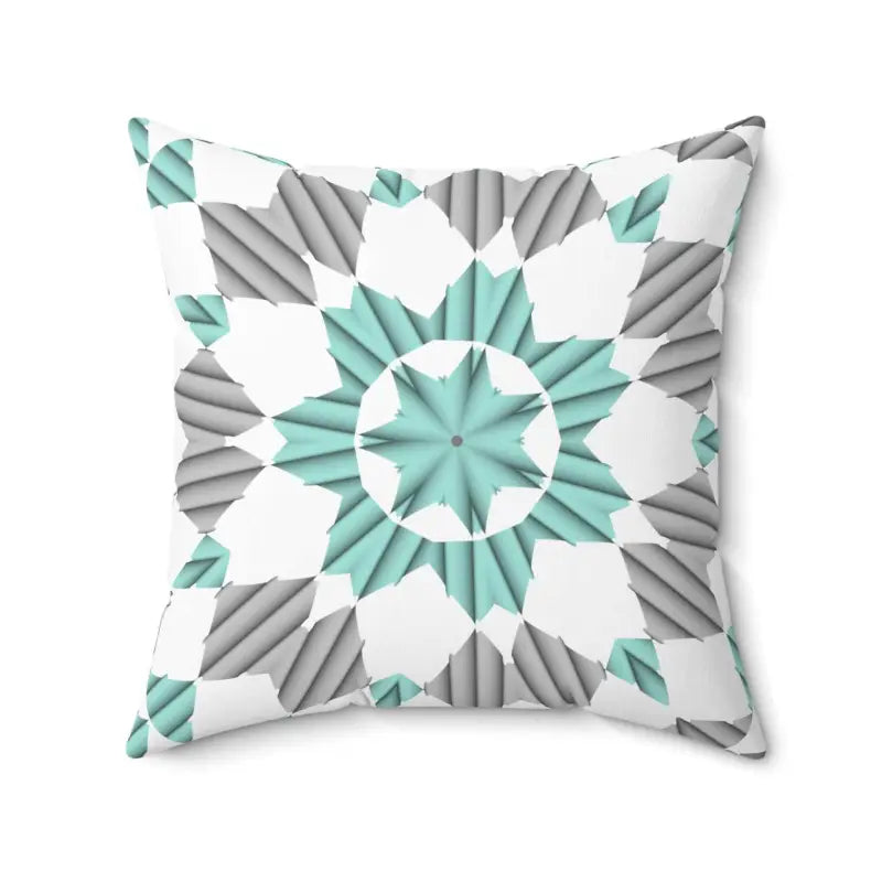 Teal Abstract Pattern Spun Polyester Square Pillow - Home Decor