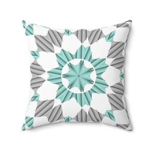 Teal Abstract Pattern Polyester Square Pillow Bold Decor Dipaliz - Throw Pillows