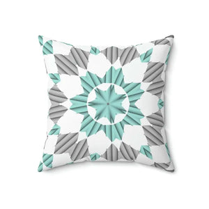 Teal Abstract Pattern Polyester Square Pillow Bold Decor Dipaliz - Throw Pillows