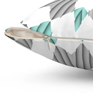 Teal Abstract Pattern Polyester Square Pillow Bold Decor Dipaliz - Throw Pillows