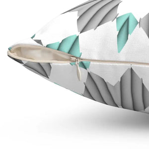 Teal Abstract Pattern Polyester Square Pillow Bold Decor Dipaliz - Throw Pillows