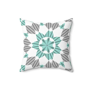 Teal Abstract Pattern Polyester Square Pillow Bold Decor Dipaliz - Throw Pillows