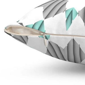 Teal Abstract Pattern Polyester Square Pillow Bold Decor Dipaliz - Throw Pillows