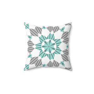 Teal Abstract Pattern Polyester Square Pillow Bold Decor Dipaliz - Throw Pillows