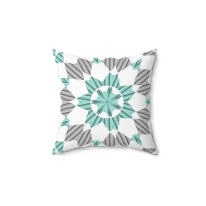 Teal Abstract Pattern Spun Polyester Square Pillow - Home Decor