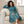 Teal Printed Long Sleeve Midi Dress Pocket - Dipaliz - Dresses - Xs