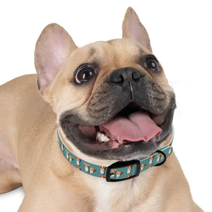 Teal Dream Dog Collar Stain Resistant Stylish Pet Gear - Dipaliz - Collars & Harnesses