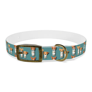 Teal Dream Dog Collar Stain Resistant Stylish Pet Gear - Dipaliz - s / Vintage Brass / Tpu - Collars & Harnesses
