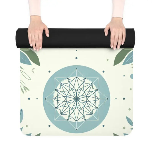 Teal Leaf Rubber Yoga Mat: Elegance in Every Stretch! - 24” x 68” Home Decor