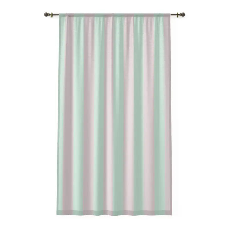 Make your Room Pop with Pastel Teal & Pink Stripes Curtains - Sheer / White / 50’’ × 84’’ Home Decor