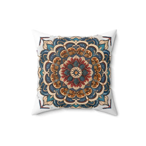 Red Mandal Geometric – Spun Polyester Square - Dipaliz - Throw Pillows