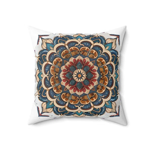 Red Mandal Geometric – Spun Polyester Square - Dipaliz - Throw Pillows
