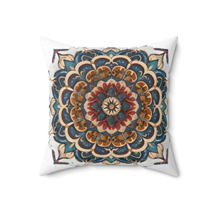 Red Mandal Geometric – Spun Polyester Square - Dipaliz - Throw Pillows