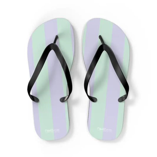 Teal Striped Eva Sole Flip Flops for Summer Style! - l / Black Sole Shoes