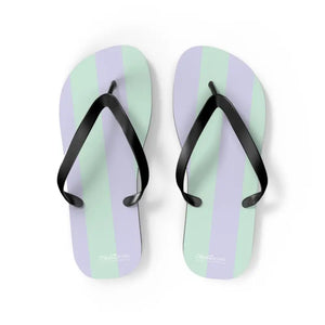 Teal Striped Flip Flops Eva Sole Summer Comfort - Dipaliz - m / Black Sole - Slippers