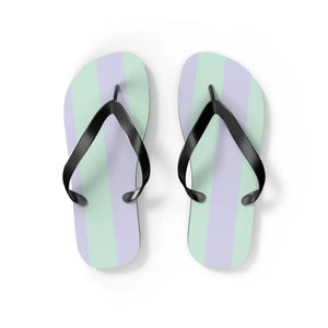 Teal Striped Flip Flops Eva Sole Summer Comfort - Dipaliz - s / Black Sole - Slippers