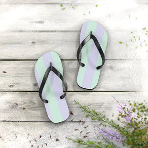 Teal Striped Flip Flops Eva Sole Summer Comfort - Dipaliz - Slippers