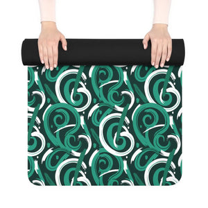 Teal Swirl Rubber Yoga Mat – Eco Non Slip - Dipaliz - & Pilates Mats