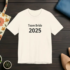Team Bride Tee with Tapered Shoulders and Tear-away Label - Dipaliz - Natural / Xs - T-shirts