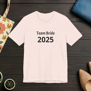 Team Bride Tee with Tapered Shoulders and Tear-away Label - Dipaliz - Soft Pink / s - T-shirts