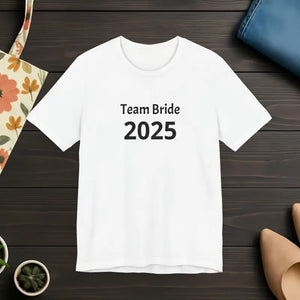 Team Bride Tee with Tapered Shoulders and Tear-away Label - Dipaliz - White / Xs - T-shirts