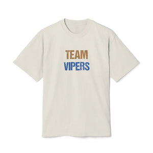 Custom Vipers Glitter Sports Tee Wide Ribbed Collar Dipaliz - Faded Bone / s - T-shirt