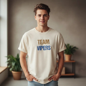 Custom Vipers Glitter Sports Tee Wide Ribbed Collar Dipaliz - T-shirt