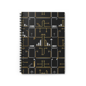Silver Circuit Pattern Spiral Notebook - Tech Gift - Dipaliz - Journals