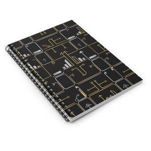 Silver Circuit Pattern Spiral Notebook - Tech Gift - Dipaliz - Journals