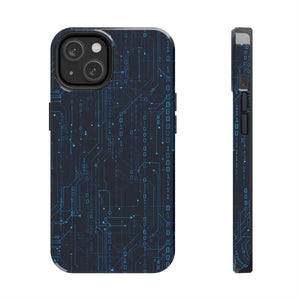 Tech Circuit Tough Phone Case - Blue Digital Design - Dipaliz