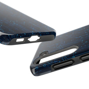 Tech Circuit Tough Phone Case - Blue Digital Design - Dipaliz
