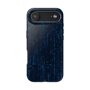 Tech Circuit Tough Phone Case - Blue Digital Design - Dipaliz - Iphone 17 Air