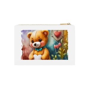Chic Heart Cosmetic Bag - Cotton Canvas Travel Pouch - Dipaliz - & Toiletry Bags