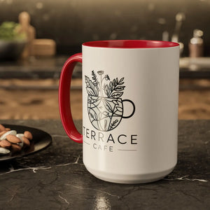 Vibrant Terrace Cafe Mugs - High-fidelity Artwork Print - Dipaliz
