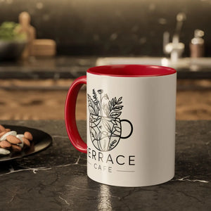 Vibrant Terrace Cafe Mugs - High-fidelity Artwork Print - Dipaliz