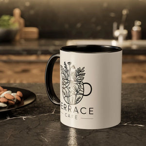 Vibrant Terrace Cafe Mugs - High-fidelity Artwork Print - Dipaliz