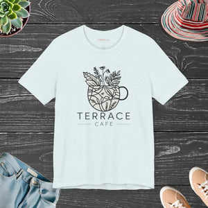 Terrace Cafe Unisex Jersey Short Sleeve Tee - Comfort Meets Style - Dipaliz - Heather Ice Blue / s - T-shirts