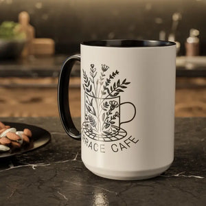 Terrace Cafe Mugs - Vibrant Colors Kitchen Drinkware - Dipaliz - 15oz / Black