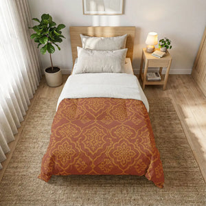 Medallion Cotton Comforter – Terracotta Ground - Dipaliz - Quilts & Comforters