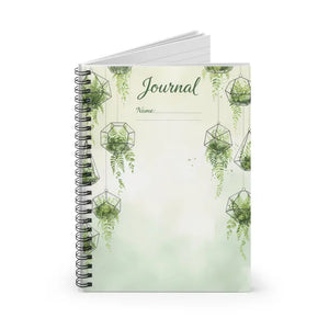 Paper Products - Terrarium Journal Notebook - Botanical Spiral Ruled - Dipaliz one Size