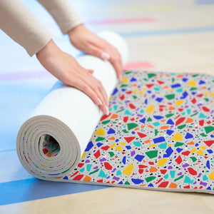 Foam Yoga Mat - Terrazzo Confetti Non-slip Colorful - Dipaliz - 24” x 72” - & Pilates Mats