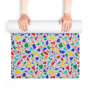 Foam Yoga Mat - Terrazzo Confetti Non-slip Colorful - Dipaliz - 24” x 72” - & Pilates Mats