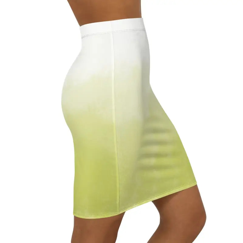 Chic Textured Green & White Mini Skirt with Stretch - Skirts