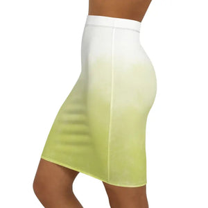 Textured Green White Mini Skirt Four Way Stretch - Dipaliz - Skirts
